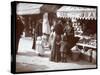 View of Women with Children Shopping at a Fruit and Vegetable Stand at 266 7th Avenue, New York,…-Byron Company-Stretched Canvas