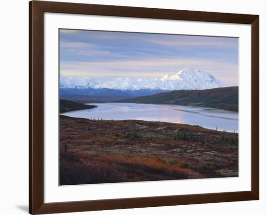 View of Wonder Lake with Mt. Mckinley, Denali National Park, Alaska, USA-Hugh Rose-Framed Photographic Print