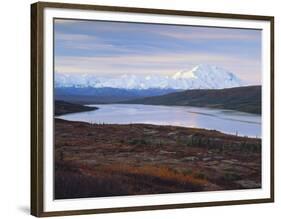 View of Wonder Lake with Mt. Mckinley, Denali National Park, Alaska, USA-Hugh Rose-Framed Photographic Print