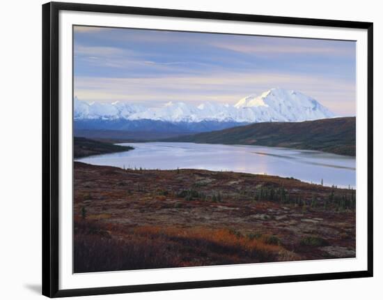 View of Wonder Lake with Mt. Mckinley, Denali National Park, Alaska, USA-Hugh Rose-Framed Photographic Print