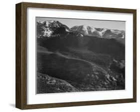 View Of Wooded Hills With Mountains In Bkgd "In Rocky Mountain National Park" Colorado. 1933-1942-Ansel Adams-Framed Art Print