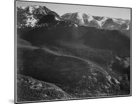 View Of Wooded Hills With Mountains In Bkgd "In Rocky Mountain National Park" Colorado. 1933-1942-Ansel Adams-Mounted Art Print