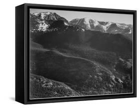 View Of Wooded Hills With Mountains In Bkgd "In Rocky Mountain National Park" Colorado. 1933-1942-Ansel Adams-Framed Stretched Canvas