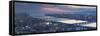 View of Yodo River and Osaka Bay at Sunset, Osaka, Kansai, Japan-Ian Trower-Framed Stretched Canvas