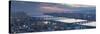 View of Yodo River and Osaka Bay at Sunset, Osaka, Kansai, Japan-Ian Trower-Stretched Canvas
