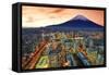 View of Yokohama and Mt. Fuji in Japan.-SeanPavonePhoto-Framed Stretched Canvas