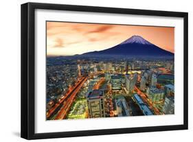 View of Yokohama and Mt. Fuji in Japan.-SeanPavonePhoto-Framed Photographic Print