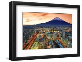 View of Yokohama and Mt. Fuji in Japan.-SeanPavonePhoto-Framed Photographic Print