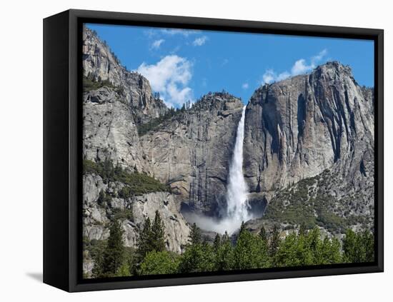 View of Yosemite Falls in Spring, Yosemite National Park, California, USA-null-Framed Stretched Canvas