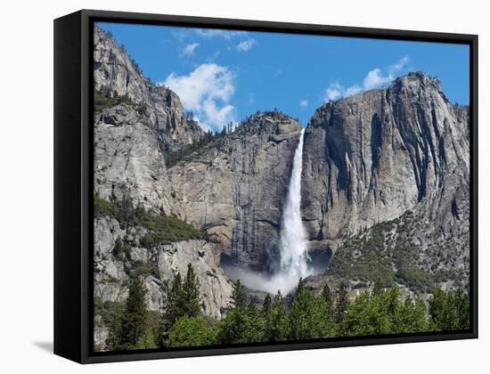 View of Yosemite Falls in Spring, Yosemite National Park, California, USA-null-Framed Stretched Canvas