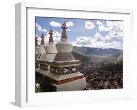 View of Yushu Town from Temple, Yushu, Qinghai, China-Porteous Rod-Framed Photographic Print