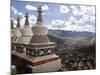 View of Yushu Town from Temple, Yushu, Qinghai, China-Porteous Rod-Mounted Photographic Print