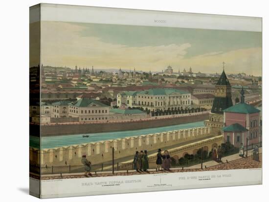 View of Zamoskvorechye from the Kremlin Wall (From a Panoramic View of Moscow in 10 Part), Ca 1848-Philippe Benoist-Stretched Canvas