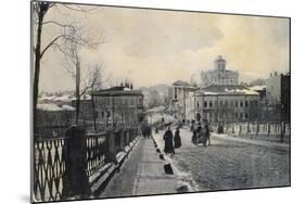 View of Znamenka Street in Winter, Moscow, Russia, Early 20th Century-null-Mounted Giclee Print