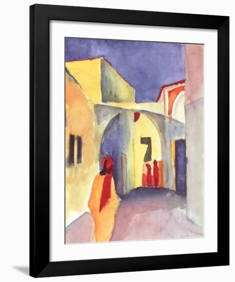 View on an Alley-Auguste Macke-Framed Art Print