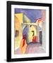 View on an Alley-Auguste Macke-Framed Art Print