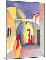 View on an Alley-Auguste Macke-Mounted Art Print