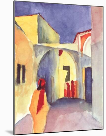 View on an Alley-Auguste Macke-Mounted Art Print