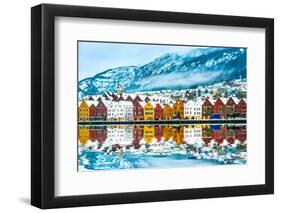 View on Bruges. Bergen Norway-Tatyana Vyc-Framed Photographic Print