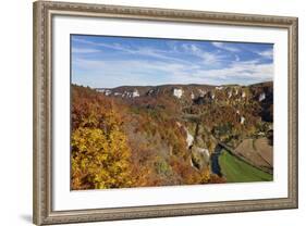 View on Burg Wildenstein Castle and Danube Valley in Autumn-Markus-Framed Photographic Print