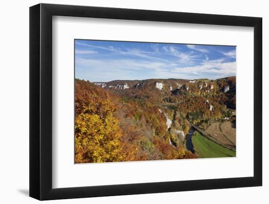 View on Burg Wildenstein Castle and Danube Valley in Autumn-Markus-Framed Photographic Print