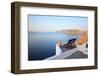 View on Caldera and Sea from Balcony, Santorini, Greece-Netfalls-Framed Photographic Print
