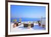 View on Caldera and Sea from Balcony, Santorini, Greece-Netfalls-Framed Photographic Print