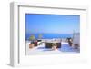 View on Caldera and Sea from Balcony, Santorini, Greece-Netfalls-Framed Photographic Print