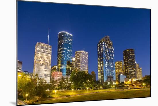 View on Downtown Houston by Night-Jorg Hackemann-Mounted Photographic Print