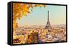 View on Eiffel Tower at Sunset, Paris, France-S Borisov-Framed Stretched Canvas