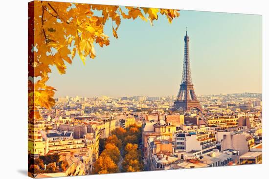 View on Eiffel Tower at Sunset, Paris, France-S Borisov-Stretched Canvas