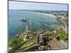 View on fishing harbour of Gorey from Mont Orgueil Castle-enricocacciafotografie-Mounted Photographic Print