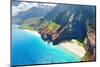 View on Na Pali Coast on Kauai Island on Hawaii in a Sunny Day-SergiyN-Mounted Photographic Print