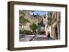 View on Narrow Cobbled Street among Traditional Parisian Buildings in Paris, France.-rglinsky-Framed Photographic Print