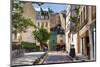 View on Narrow Cobbled Street among Traditional Parisian Buildings in Paris, France.-rglinsky-Mounted Photographic Print