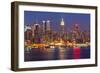 View on Night Manhattan, New York-sborisov-Framed Photographic Print