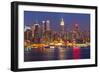 View on Night Manhattan, New York-sborisov-Framed Photographic Print