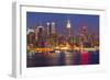 View on Night Manhattan, New York-sborisov-Framed Photographic Print