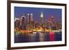 View on Night Manhattan, New York-sborisov-Framed Photographic Print