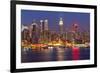 View on Night Manhattan, New York-sborisov-Framed Photographic Print