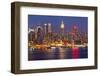 View on Night Manhattan, New York-sborisov-Framed Photographic Print