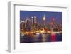 View on Night Manhattan, New York-sborisov-Framed Photographic Print