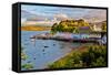 View on Portree before Sunset, Isle of Skye, Scotland-Nataliya Hora-Framed Stretched Canvas