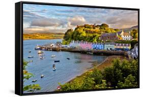 View on Portree before Sunset, Isle of Skye, Scotland-Nataliya Hora-Framed Stretched Canvas