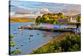 View on Portree before Sunset, Isle of Skye, Scotland-Nataliya Hora-Stretched Canvas