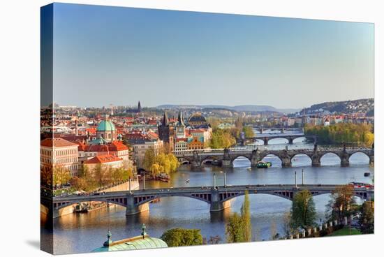 View on Prague Bridges at Sunset-sborisov-Stretched Canvas
