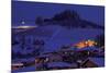 View on Snowy Hill with Houses at Evening in Town of Alba in Piedmont, Northern Italy.-rglinsky-Mounted Photographic Print