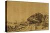 View on the Amstel: the Road on the Amsteldijk Leading to Trompenburg, C.1649-50-Rembrandt van Rijn-Stretched Canvas