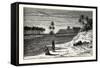 View on the Banks of the Euphrates. the Longest and One of the Most Historically Important Rivers o-null-Framed Stretched Canvas