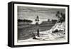 View on the Banks of the Euphrates. the Longest and One of the Most Historically Important Rivers o-null-Framed Stretched Canvas